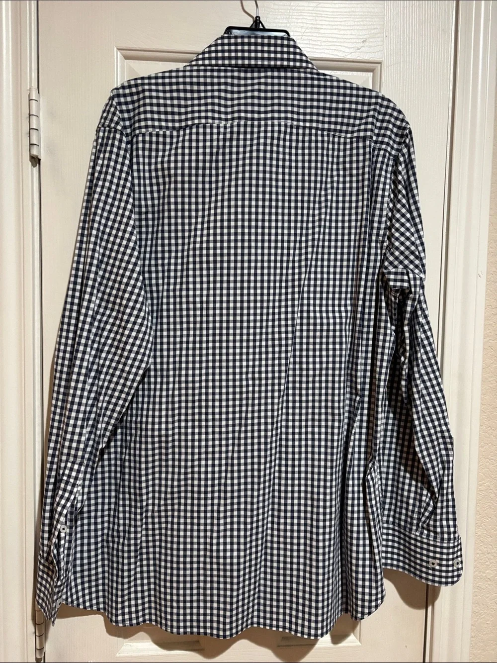 Banana Republic Navy and White Gingham Dress Shirt